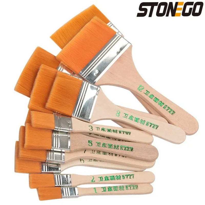 12 teile/satz Speicher Nylon Pinsel Set für Acryl Öl Zeichnung Aquarell Holz Malerei Pinsel Werkzeuge Kunst Liefert
