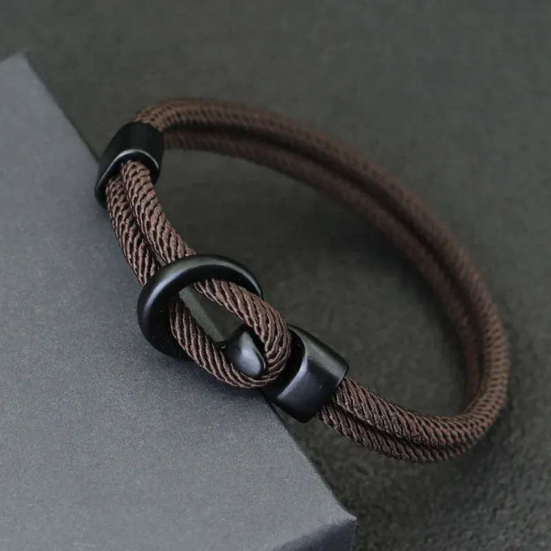 Mode Seil Armband Männer Doppel Schicht Outdoor Camping Armband Homme Zubehör Überleben Paracord Armband Geschenk Für Ihn