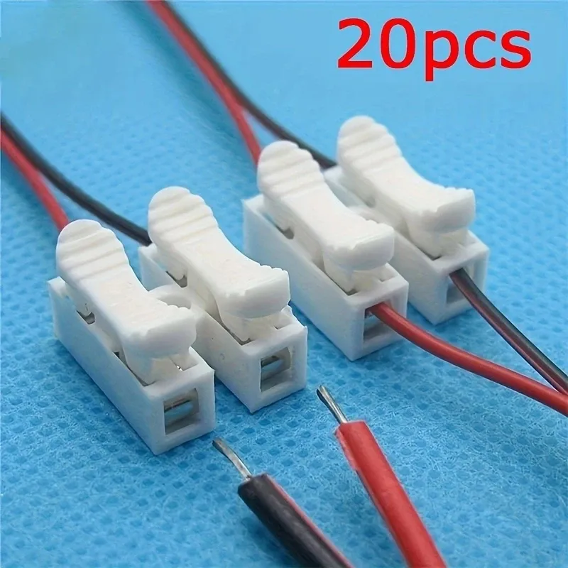 20 Stück kein Verkaufsschweißen, schnelle 2P-Kabel-Draht-Stecker, keine Schraubklemmenblock-Federklemme