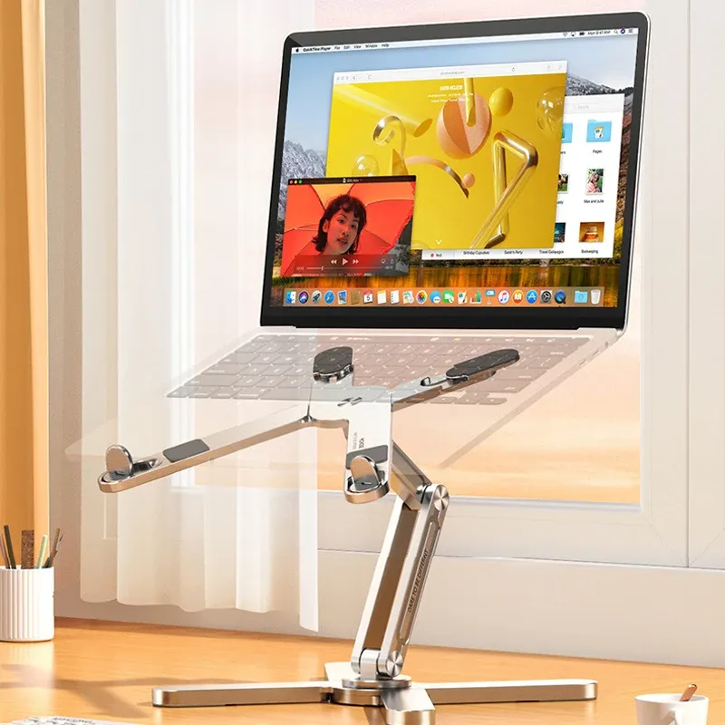 Faltbarer Laptopständer 360° ° Rotation Notebook Tisch Aluminium Legierung Halter Tragbare Buch Tablet Halterung mit Wärmeableitung