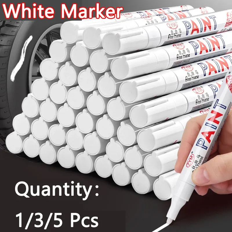 Weiße Markierungsstifte Set Öliger wasserdichter weißer Gelstift DIY Graffiti Skizzieren Marker Briefpapier Schreiben Schulbedarf Pinsel