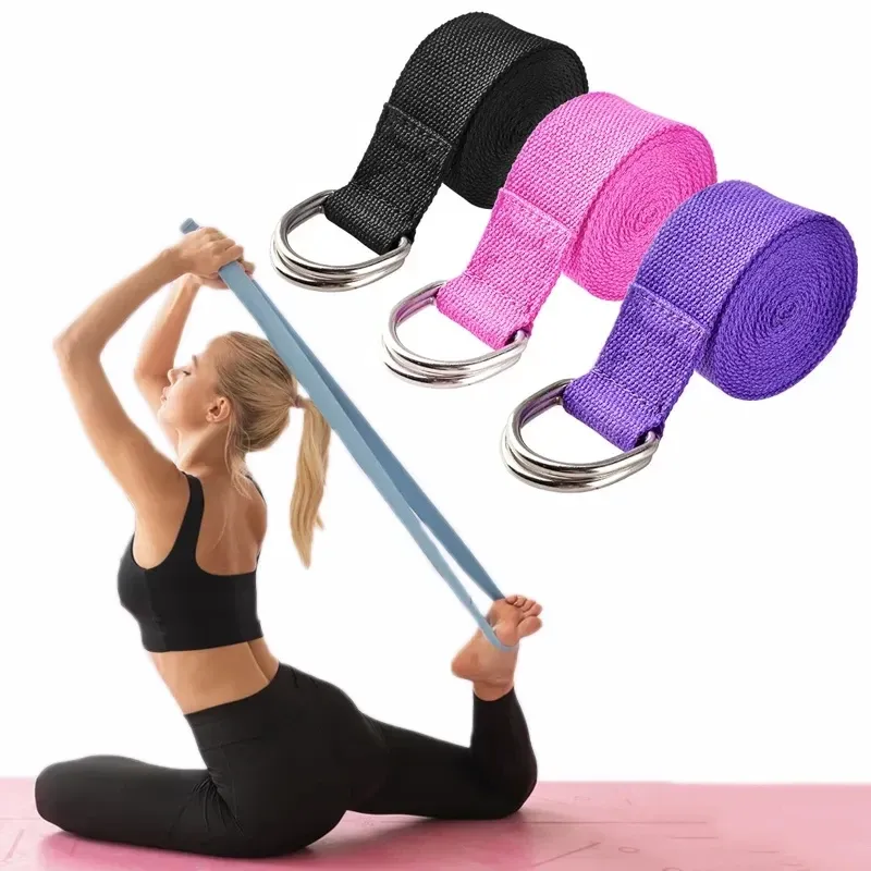 183*3,8 cm Yoga Strap Baumwolle Übung Yoga Gürtel Einstellbare Gewebte Stretch D-Ring Schnalle Fitness Stretching Bands pilates Seil