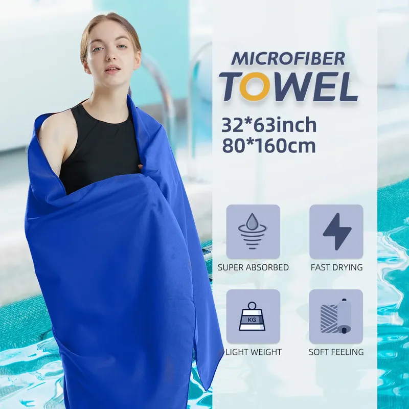 Mikro faser tuch schnell trocknendes Handtuch Reise tuch Sport tuch Strand tuch sand dichtes weiches leichtes Handtuch zum Schwimmen, Yoga, Fitness studio