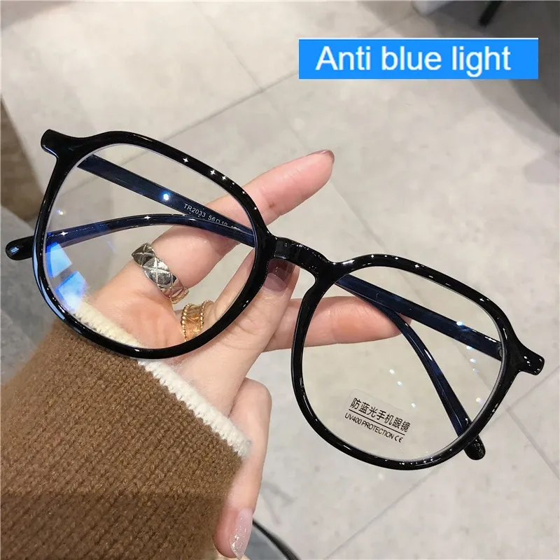 Große Anti-Blaulicht-Brille mit quadratischem Rahmen, modisch, Retro, für Herren und Damen, Computer, Gaming, Augenschutz, klassische Brille aus schlichtem Glas
