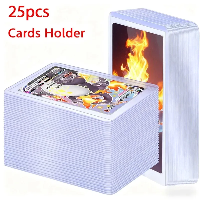 25 Stück Kartenhüllen, Halter, Spielkarten, PVC-Hartplastik, Spielzeug für Protektoren, Handel, Aufbewahrung, Geschenk, 7,6 x 10,2 cm