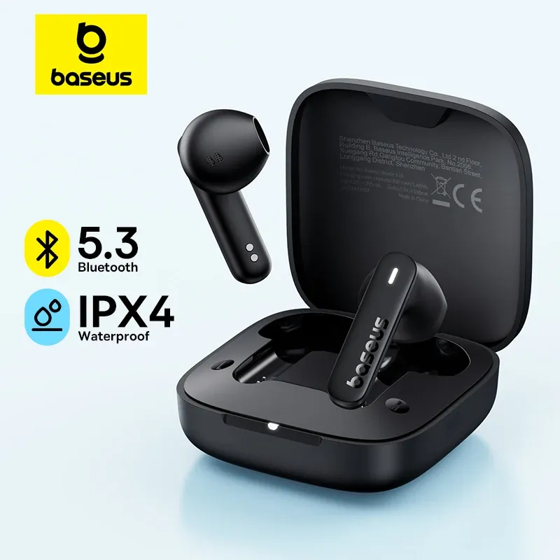 Baseus Bowie E16 Kabelloser Kopfhörer, Bluetooth 5.3-Kopfhörer, 30 Stunden lange Akkulaufzeit, IPX4 wasserdicht, echte kabellose Kopfhörer-Ohrhörer