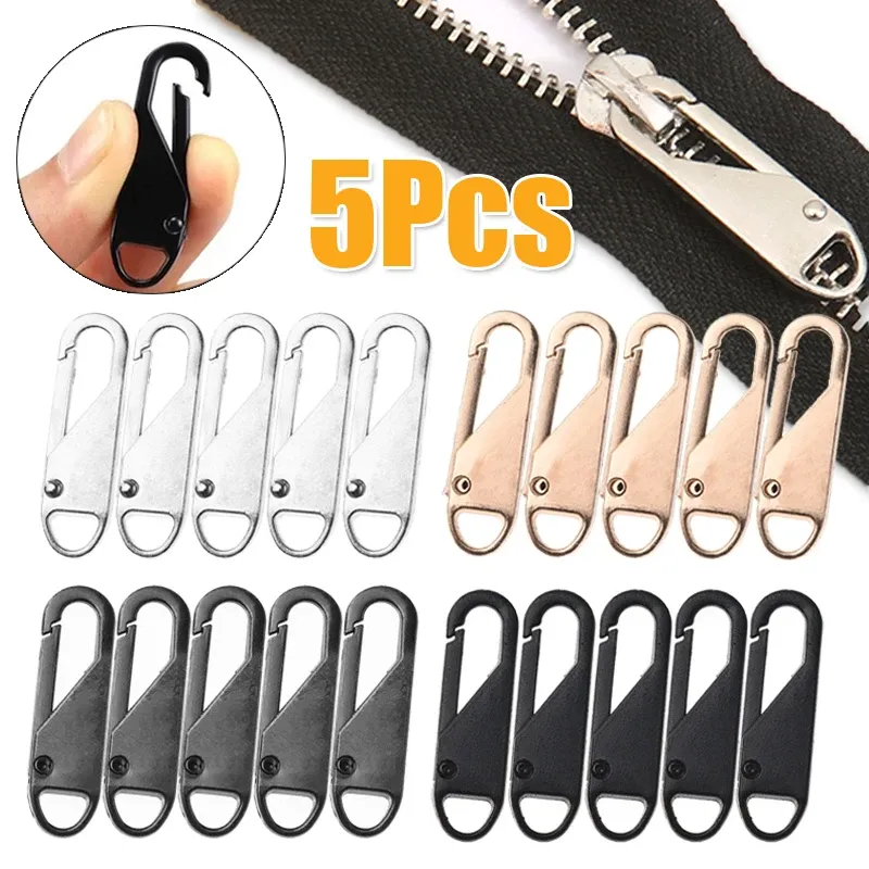5 stücke Universal Ersatz Zipper Slider Metall Legierung Entfernung Zipper Puller Gepäck Tasche Zip Kopf DIY Handwerk Nähen Werkzeug Reparatur kit