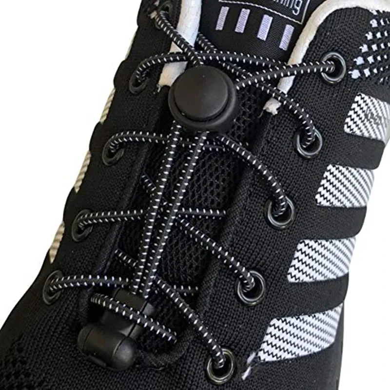 Runde elastische Schnürsenkel, geeignet für verschiedene Schuhzubehörteile, keine Schnürsenkel, feste Dehnungsverschluss, faule Schnürsenkel, 1 Paar