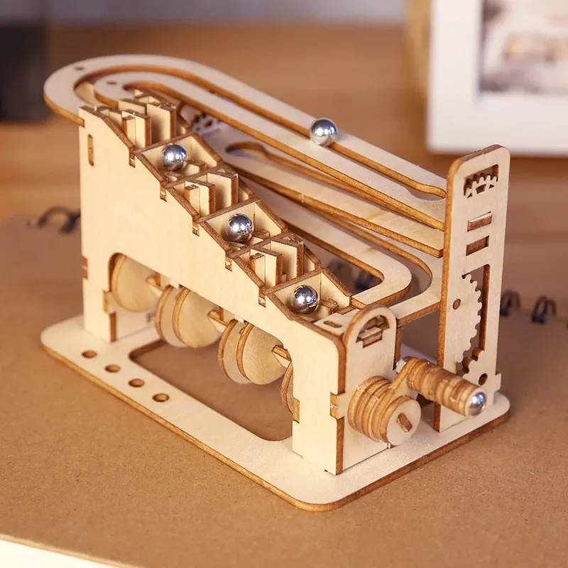 Spiral Marble Run 3D-Holzpuzzles für Erwachsene und Jugendliche, DIY-Modellbausätze mit mechanischen Puzzles