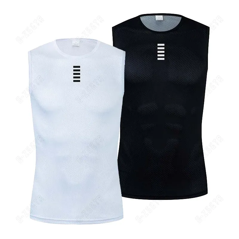 Radfahren Base Layer Reflektierende Unterwäsche Weiß Radfahren Jersey Sport Weste Männer Unterhemd Quick Dry Elastici Weste Rennrad Jersey
