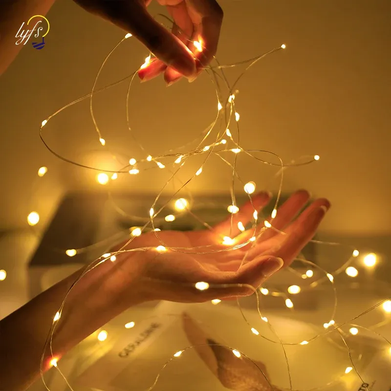 1/5/10 stücke Lichterkette String-Taste Batterie Licht Wohnkultur Wohnzimmer Schlafzimmer Garten Weihnachten Hochzeit Neue Jahr ornament Girlande