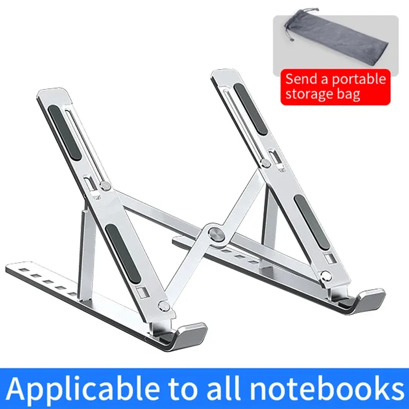 Laptop-Halter aus Aluminiumlegierung, verstellbar, faltbar, tragbar, für Notebook-Computer, Halterung, Heben, Kühlung, Halter, rutschfest