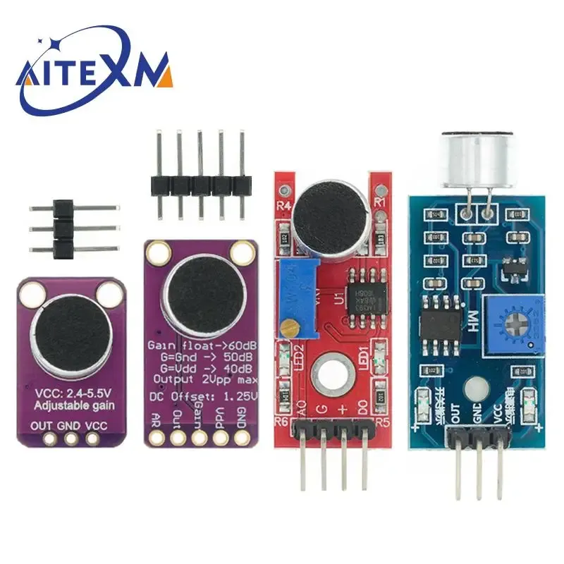 Sound Sensor Modul Sound Control Sensor MAX4466 MAX9814 Schalter Erkennung Pfeife Schalter Mikrofon Verstärker Für Arduino