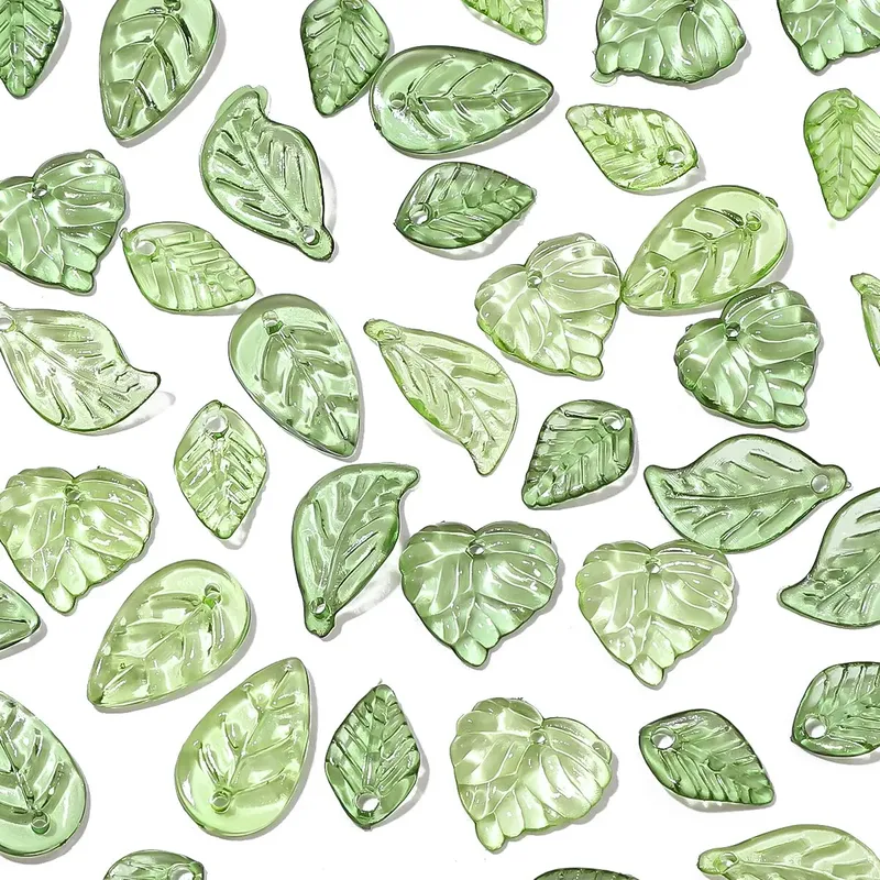 100 stücke Acryl Mini Kleine Baum Blatt Hand Perlen DIY Handgemachte Halskette Ohrringe Lose Perlen Getrennt Perlen Schmuck Zubehör Mater