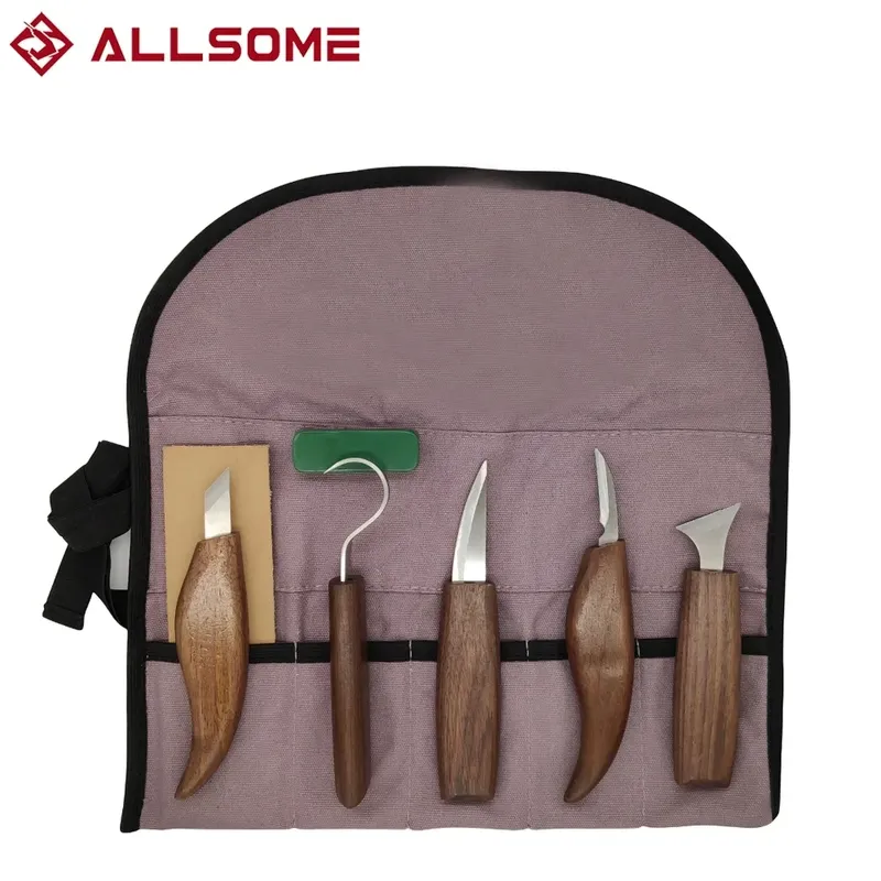 8-teiliges Holzschnitzerei-Set, Holzschnitzwerkzeuge, Handschnitzmesser-Set mit Nadelfeile, Holzlöffel, Schnitzset für Anfänger, Whittling