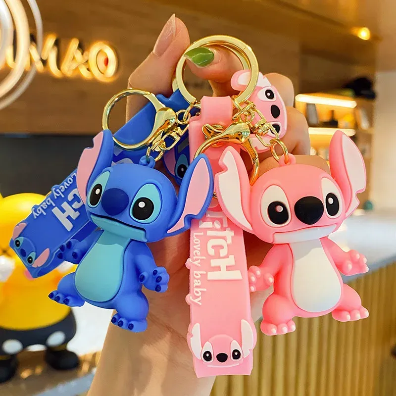 Neue Anime Disney Schlüsselbund Cartoon Mickey Maus Minnie Lilo & Stitch Nette Puppe Schlüsselring Ornament Schlüssel Kette Anhänger Kinder Spielzeug Geschenke