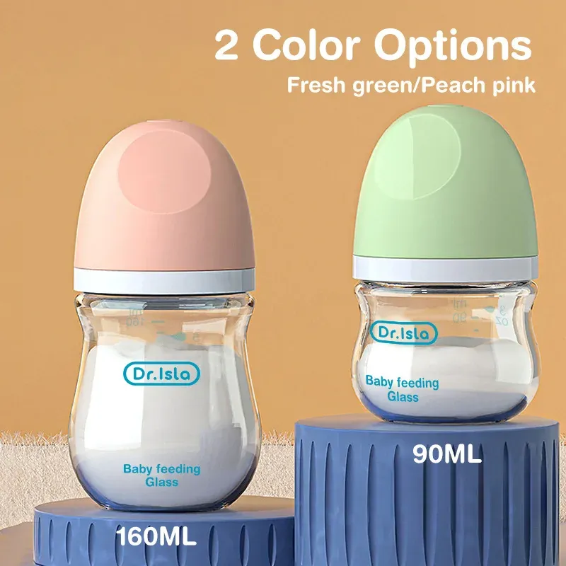 1PCS Neugeborenen Fütterung Flaschen 90ML/160ML Baby Flasche Glas Flaschen Anti-blähungen Milch Fütterung flaschen Infant BPA freies