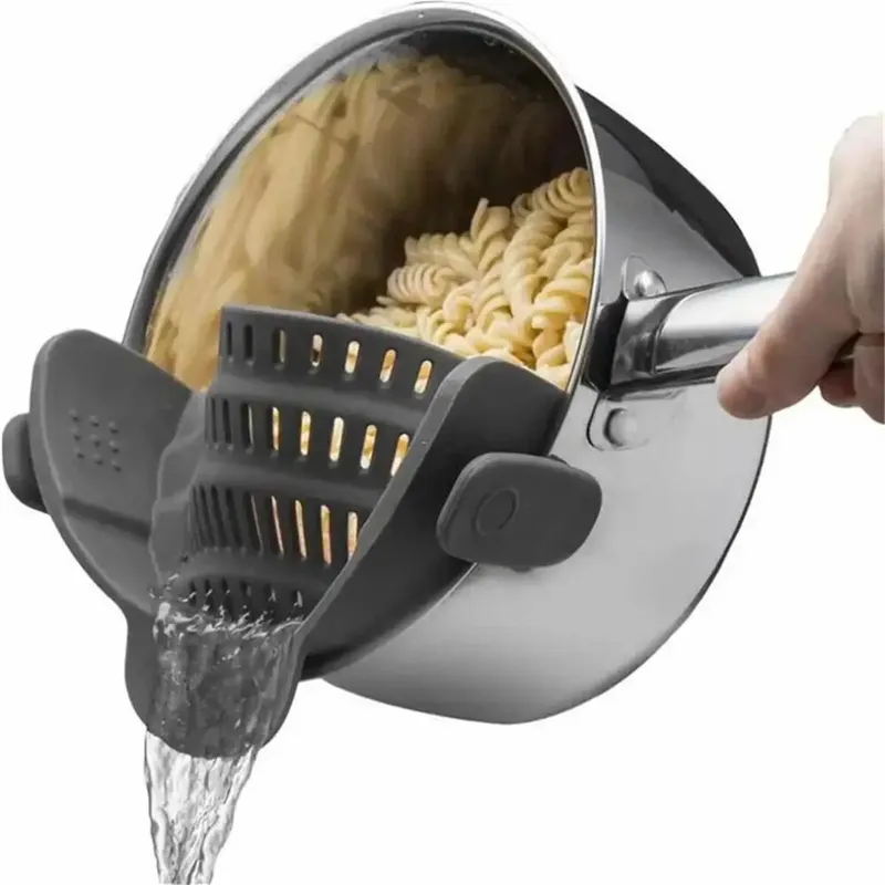 1 Stück, Sieb, Topfsieb, verstellbares Clip-On-Sieb für Töpfe, Pfannen und Schüsseln, Küchentopfsieb