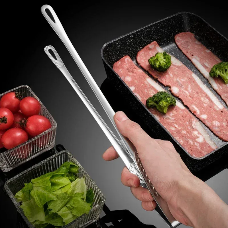 Küchenzange, Edelstahl, Grillzange, Clip, BBQ, Grill, Fleischzange, Kochpinzette für Lebensmittel, Utensilien, Küchenzubehör