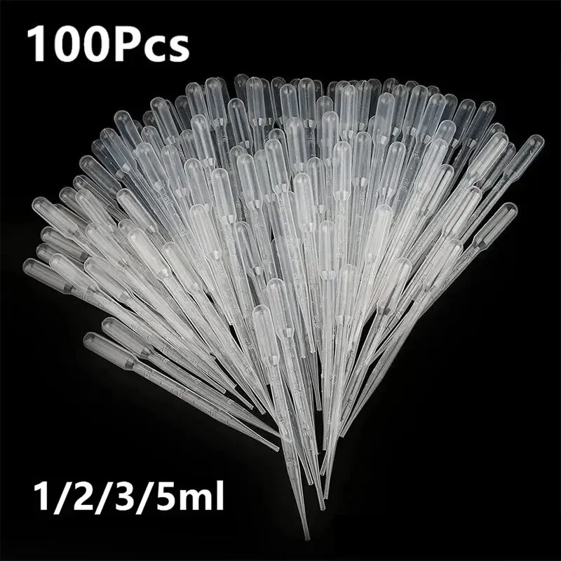 100 Teile/los Labor Pipette 1ml 2ml 3ml 5ml Kunststoff Einweg Messbehälter Flüssigkeit Dropper Ausrüstung stroh Make-Up-Tools