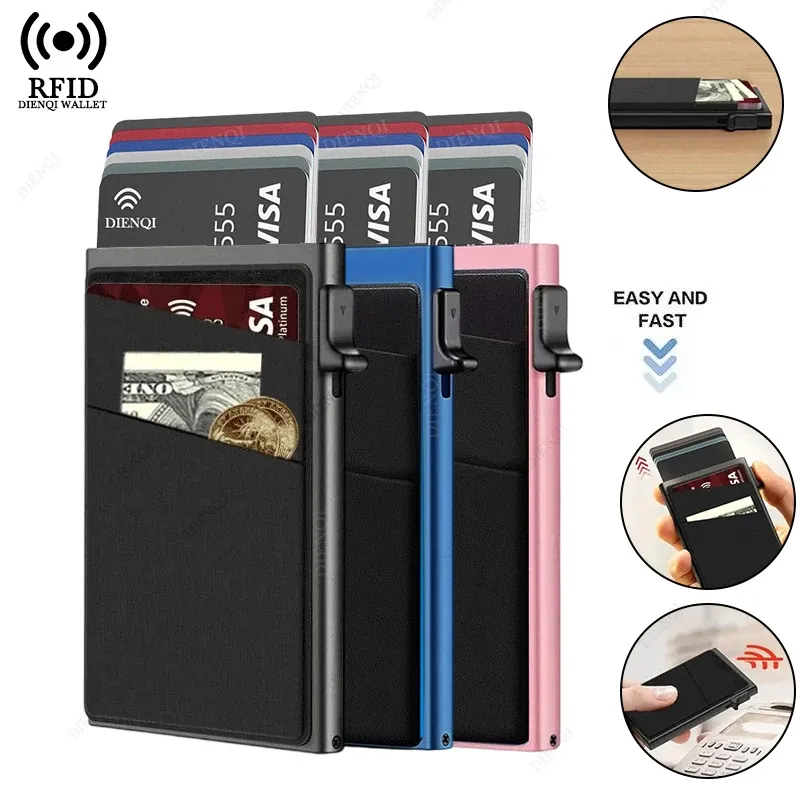 Anti-Diebstahl-Kartenschutz, Kartenhalter, minimalistische Smart Wallet, RFID-Schutz, Aluminium, Metallbox, Kartenetui, Porte Carte