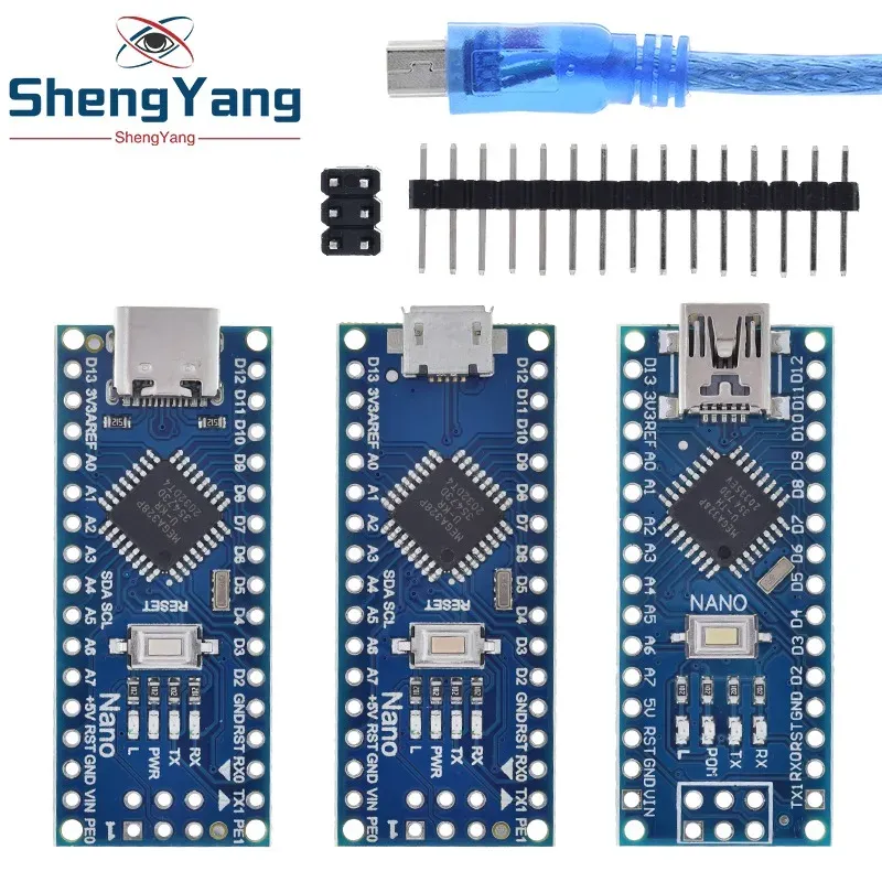 TZT Nano Mit dem Bootloader-kompatiblen Nano 3.0-Controller für Arduino CH340 USB-Treiber 16 MHz Nano v3.0 ATMEGA328P/168P