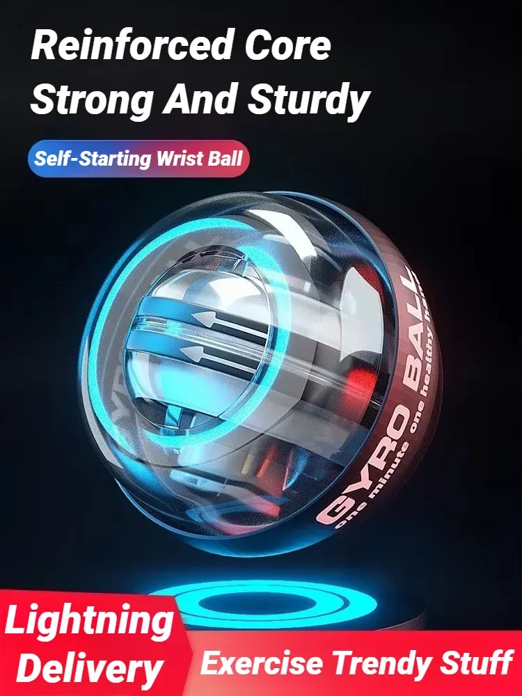 Selbststartendes multifunktionales Unterarmtrainer Power Ball Wrist Booster Trainer Hand Strength Grip Light-Up Strengthener