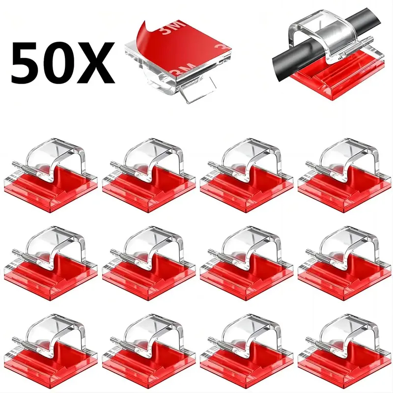 50PCS Kabel Organizer Clips Kabel Management Draht Manager Kabel Halter USB Lade Daten Linie Spuler Wand Haken
