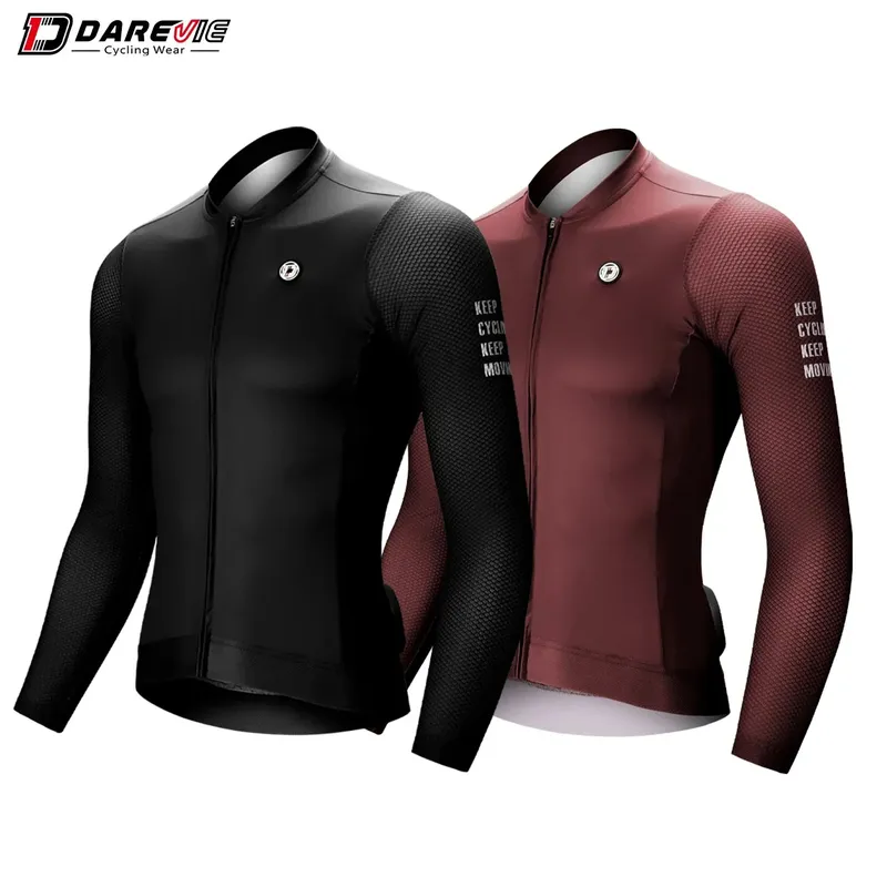 DAREVIE Herren-Radtrikot, 2024, Sommer, atmungsaktiv, langärmelig, Herren-Radsportbekleidung, MTB, Straße, Anti-UV, Herren-Radsport-Shirt