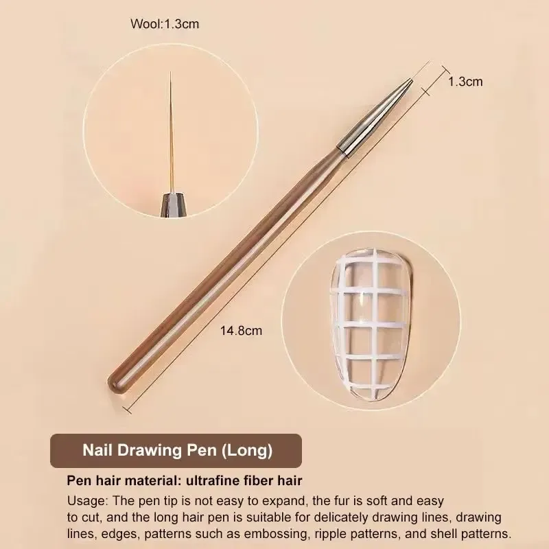 9PCS UV Gel Nagel Pinsel Liner DIY Malerei Stift Maniküre Acryl Zeichnung Pinsel für Nail art Design Nägel Spitze display Malerei Werkzeug