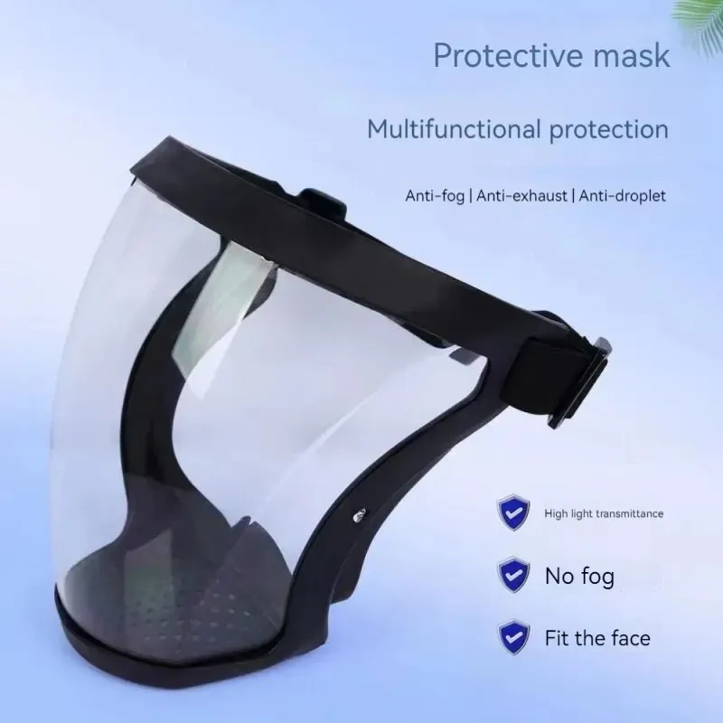 Staubbeständige und beschlagfreie transparente Maske: hochauflösende, beschlagfreie Schweißbrille mit am Kopf montiertem Vollgesichtsschutz