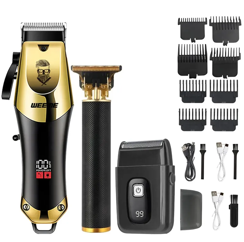 Schnurlose elektrische Haarschneidemaschine Vintage Haarschneidemaschine Tragbarer Rasierer Friseur USB Schnelllade-Haarschneider für Friseure