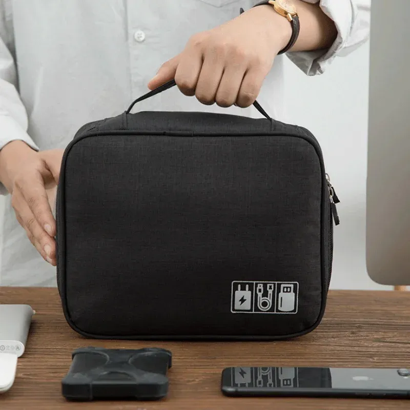 Reise elektronische digitale Aufbewahrungstasche Multifunktions-Kopfhörer Datenkabel Ladegerät Zubehörtasche Multi-Layer Power Hard Disk Prot