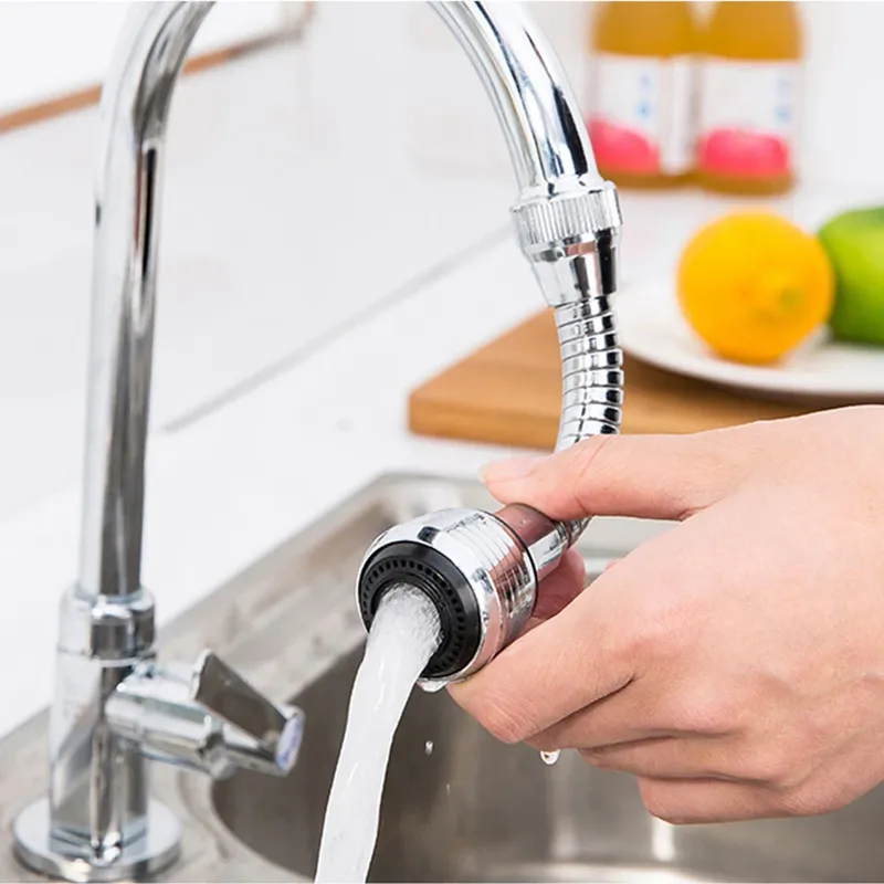 Spritzwassergeschützter PVC-Duscharmatur mit schwarzem Draht und langem Gewinde für die Küche, spritzwassergeschützter Kopfdruck-Duscharmatur mit weichem Luftsprudler