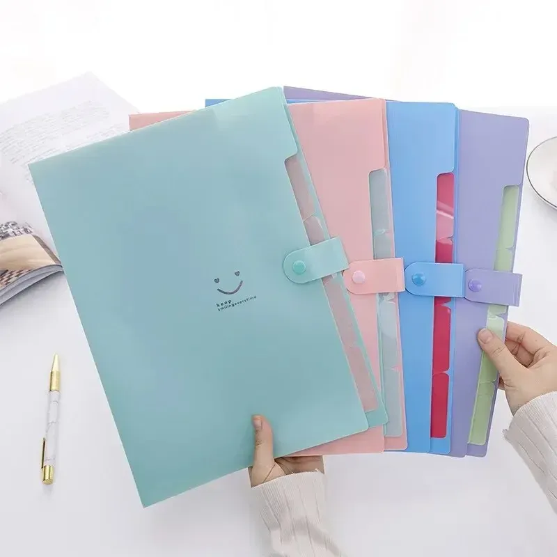 A4 Multi-Schicht Ordner Datei Tasche Candy Farbe Fünf Grid Orgel Taschen Große Kapazität Koreanische Einfache Büro Schule liefert Schreibwaren