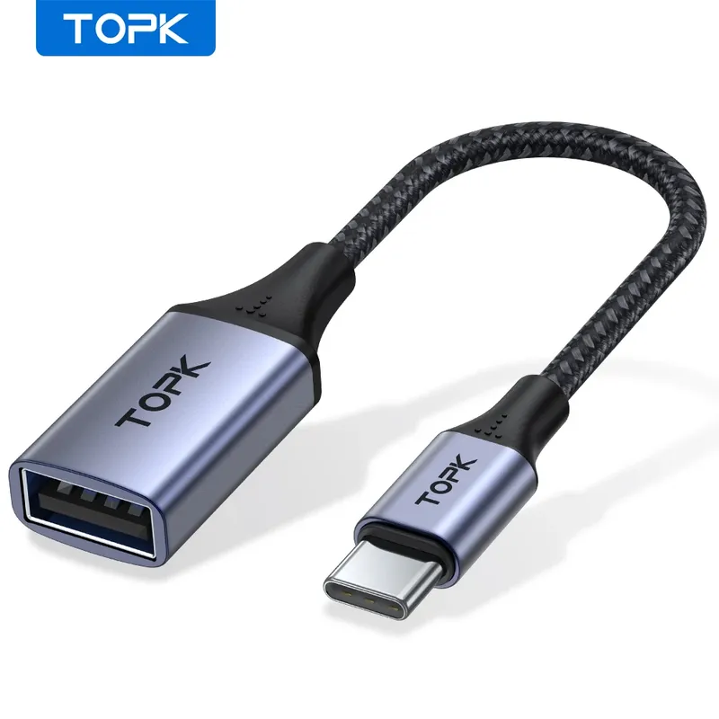 Topk usb c zu usb a dapter otg kabel typ c männlich zu usb 3,0 2,0 weibliche kabel für macbook pro samsung typ c adapter