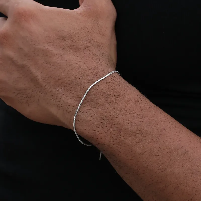 Einfache MÄNNER Edelstahl Quadrat Schlange Knochen Kette Armband Hip-Hop Schmuck Trendy Party Zubehör Armband Für Frauen