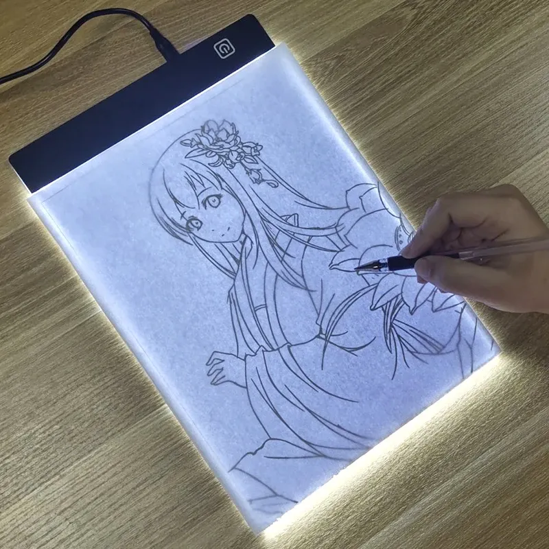 Led Zeichnung Kopie Pad 3-stufige Dimmbare Bord Tisch Animation Malerei Pädagogisches Spielzeug Geschenk Einstellbare Licht Notizblock Für Kinder