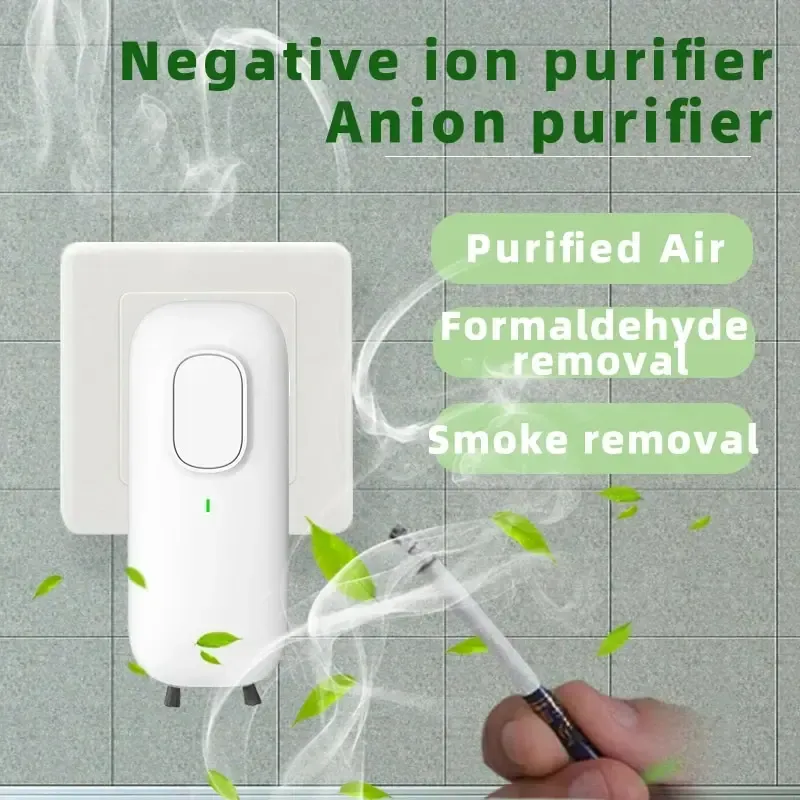 Mini-Anionenreiniger, Plug-in-Luftreiniger mit Negativ-Ionen-Generator, Geruchsentfernung für Zuhause, Toilte, Schlafzimmer, Badezimmer und Haustiere
