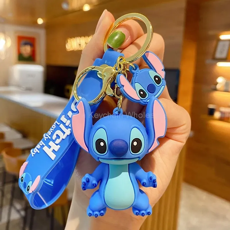 Anime Disney Schlüsselanhänger Cartoon Mickey Mouse Minnie Lilo & Stitch Niedliche Puppe Schlüsselanhänger Ornament Schlüsselanhänger Auto Anhänger Kindergeschenke