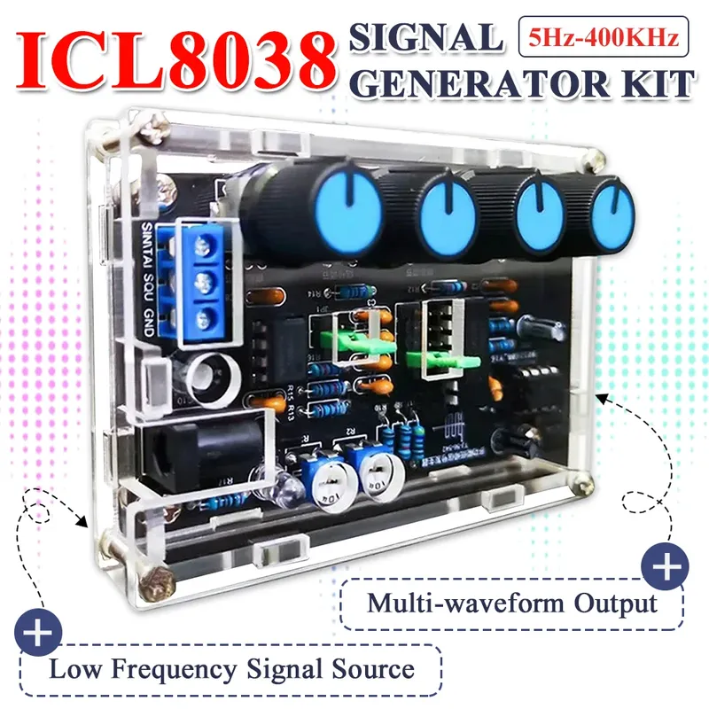 DIY ICL8038 Multifunktionaler Niederfrequenz-Signalgenerator 5 Hz-400 kHz Mehrwellen-DIY-Lötprojekt-Übungs-Elektronik-Kit