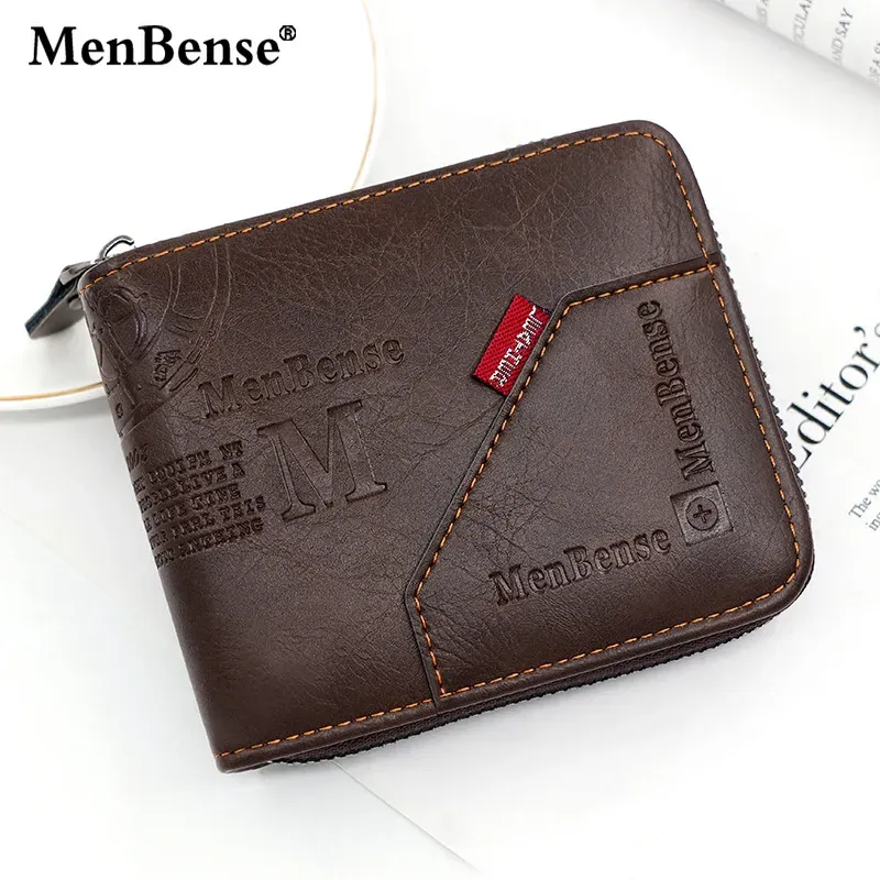 Neue Männer Zipper Geldbörsen Kurze Karte Halter Vintage Männlichen Brieftasche Hohe Qualität PU Leder Klassische Münzfach Brieftasche Für Jungen