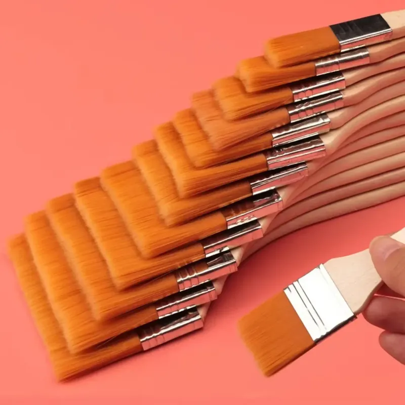 12-teiliges Nylon-Pinsel-Set – hochwertige synthetische Borsten für Acryl-, Öl-, Aquarell-, Zeichen- und Künstlerbedarf