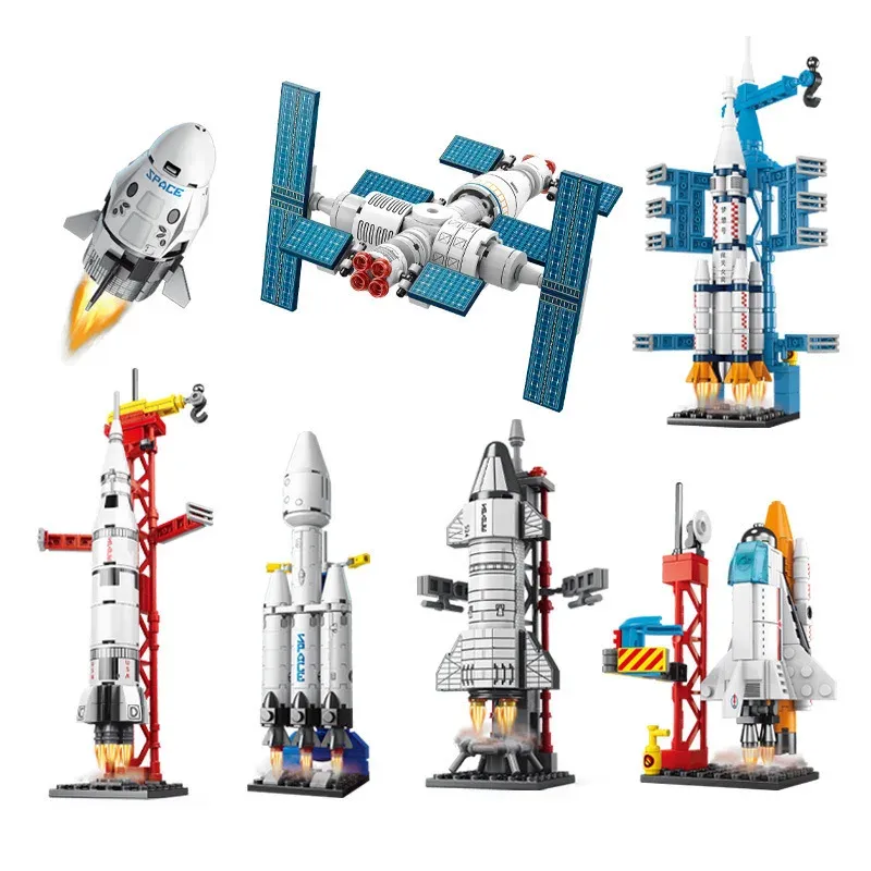 MOC Aerospaces Banned Rocket Craft Launch Center Space Spacecrafts Aviation City Bausteine Modellsteine Kits Sets Ideen