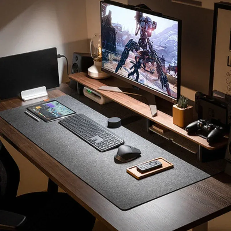 Weiche, atmungsaktive, große Computer-Schreibtischunterlage aus Wollfilz für Laptop, rutschfeste Matten, Gamer-Mauspad, einfach und bequem für kaltes Wetter