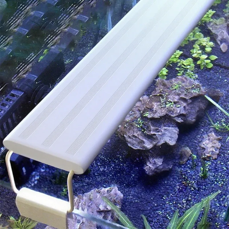 Aquarium-LED-Licht, superschlank, Aquarium, Wasserpflanze, Wachstumsbeleuchtung, wasserdicht, helle Clip-Lampe, blaue LED, 18–72 cm, für Pflanzen, 220 V