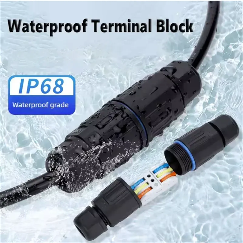 IP68 wasserdichter Verbindungskabel, schnelle Verbindung, wasserdichter Stecker, 2/3-polig, lötfrei, LED-Lampenverkabelung, regensichere Klemme für den Außenbereich