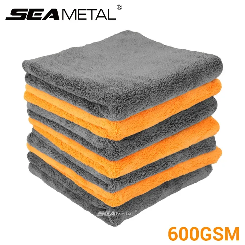SEAMETAL 40X40cm Mikrofaser Handtücher Auto Pflege Waschen Verdicken Handtuch Auto Detaillierung Trocknen Tuch Reinigung Werkzeug Auto Waschen zubehör
