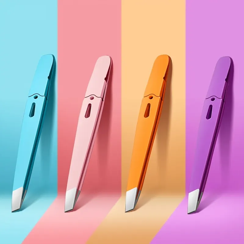Augenbrauen Pinzette bunte Haare Schönheit feine Haare Puller Edelstahl schräg Augenbrauen Clips Entfernung Make-up-Tools