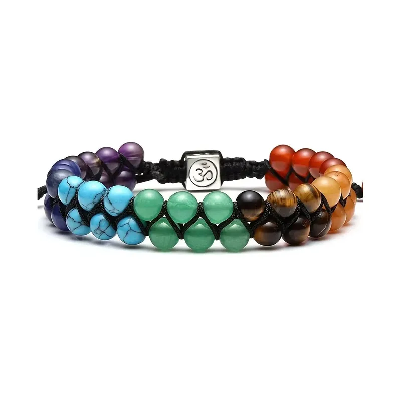 Chakra-Behandlung Kristall-Armband Yoga Stein verstellbare Perlen Armband Meditation Entspannung Angst Damen-Armband